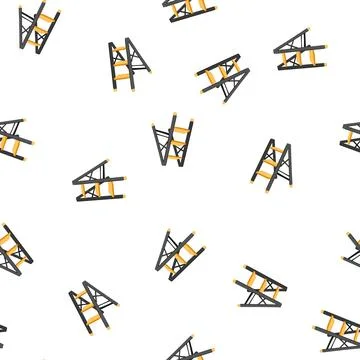 Pattern work step ladder cartoon vector Illustrazione stock