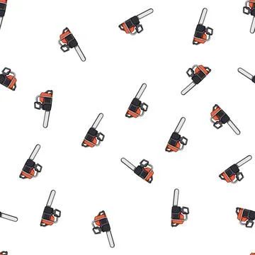 Pattern worker chainsaw cartoon vector 스톡 일러스트