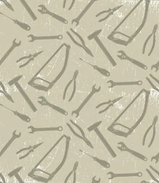 Pattern with working tools Stock Illustration