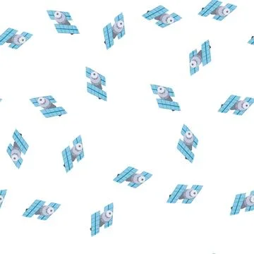 Pattern world satellite cartoon vector Illustrazione stock