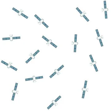 Pattern world satellite cartoon vector Illustrazione stock