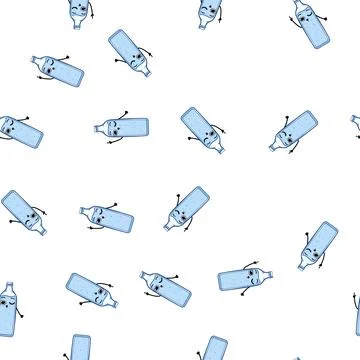 Pattern world water eco character cartoon vector Illustrazione stock