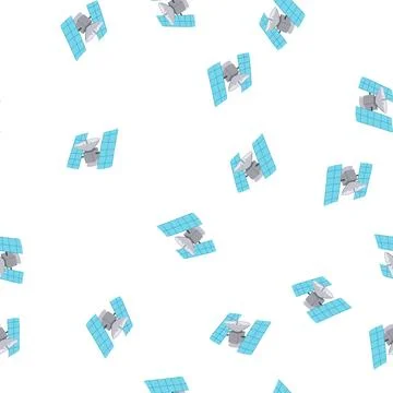 Pattern worldwide satellite cartoon vector Illustrazione stock