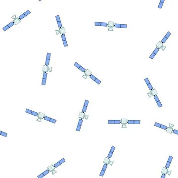 Pattern worldwide satellite cartoon vector Illustrazione stock