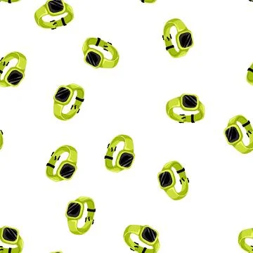 Pattern worlout watch tracker cartoon vector Stock Illustration