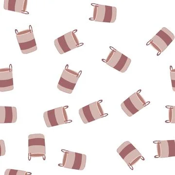 Pattern woven wicker laundry basket cartoon vector Stock Illustration