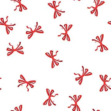 Pattern wrap red bow ribbon cartoon vector 스톡 일러스트