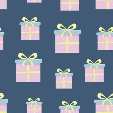 Pattern for wrapping paper with gift boxes Stock Illustration