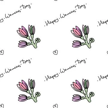 Pattern for wrapping paper for Womens Day. Vector illustration of flowers and Stock Illustration