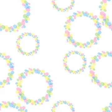 Pattern wreath circle of color soap bubbles イラスト素材