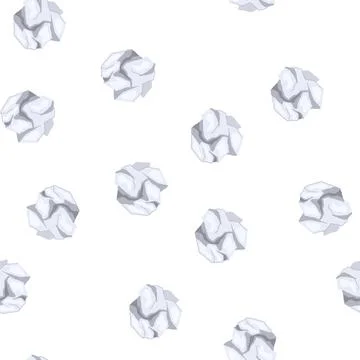 Pattern wrinkled crumpled paper balls cartoon vector Stock Illustration
