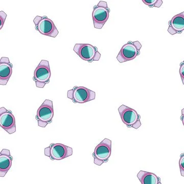 Pattern wrist kid watch time cartoon vector Stock Illustration