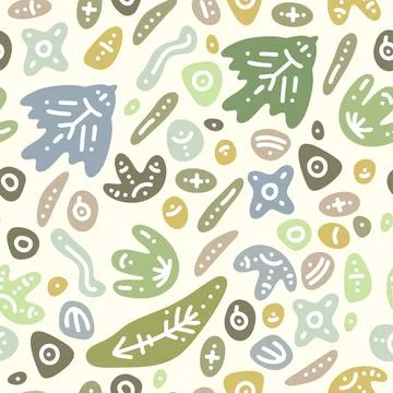 Pattern ws simple abstract shape, symbols, strokes Stock Illustration