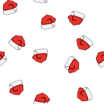 Pattern xmas hat santa cartoon vector 스톡 일러스트