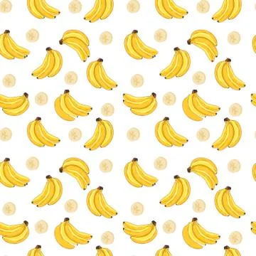 Pattern with yallow bananas Stockillustratie
