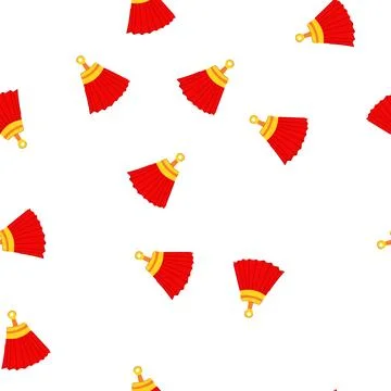 Pattern year chinese fan cartoon vector Illustrazione stock