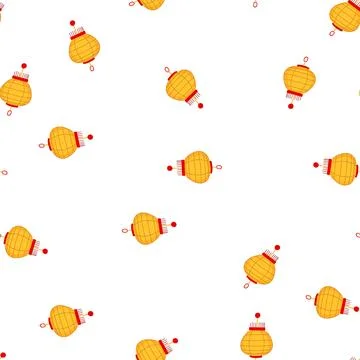 Pattern year chinese lamp cartoon vector Stock Illustration