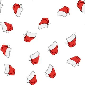 Pattern year hat santa cartoon vector Stock Illustration