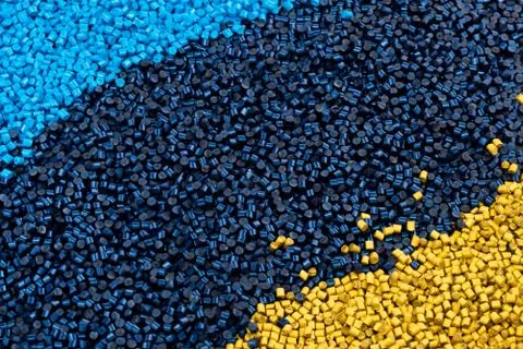Pattern of yellow and blue polymers Stock Photos