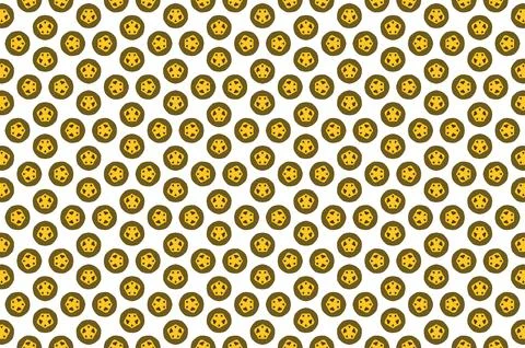 A pattern of yellow and brown circles on a white white background Stock Illustration