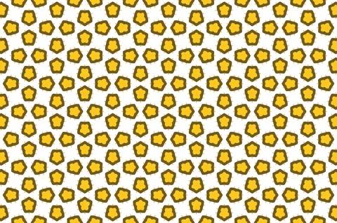 A pattern of yellow and brown shapes on a white background Stock Illustration
