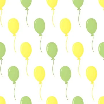 Pattern with yellow and green balloons Stock Illustration