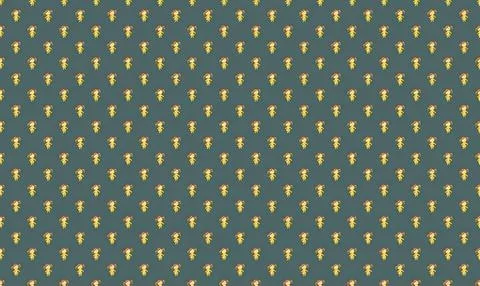 Pattern of yellow and green cacti on dark background Stock Illustration