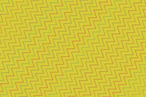 Pattern of yellow and green zigzag tiles on surface Illustrazione stock