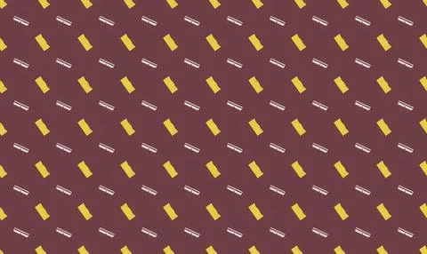 Pattern of yellow and pink pencils on dark purple background Stock Illustration
