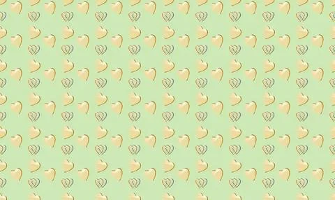 Pattern of yellow and pink swans on a light green background Stock Illustration