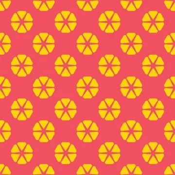 A pattern of yellow and red circles with a yellow center Stock Illustration