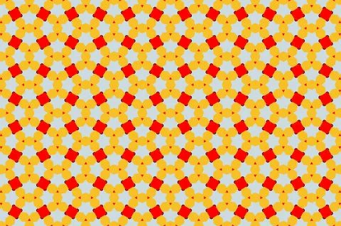 A pattern of yellow and red squares and white stars Illustrazione stock
