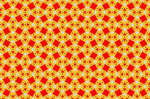 A pattern of yellow and red squares with a gray background Stock Illustration