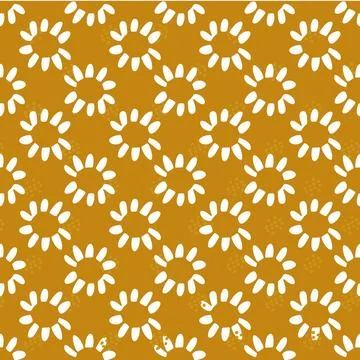 A pattern of yellow and white flowers Stock Illustration