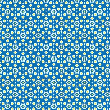 .The pattern is yellow-blue floral. With elements of circle Stock Illustration