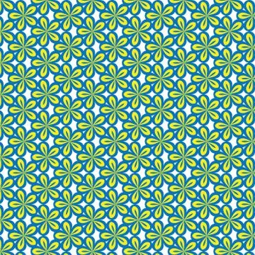 Pattern - yellow-blue geometric floral pattern. Beautiful and textile Stock Illustration