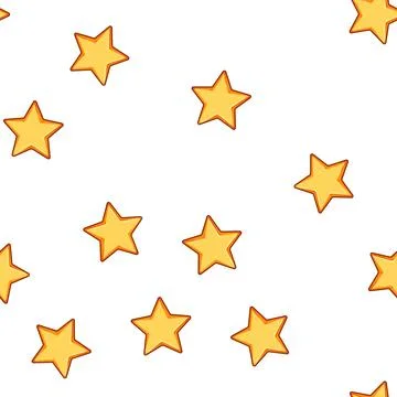 Pattern Yellow cartoon star symbol representing quality and rating Stock Illustration