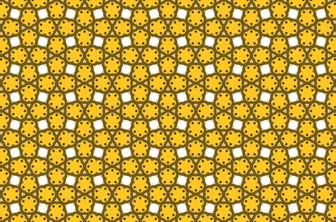 A pattern of yellow circles and squares design Stock Illustration