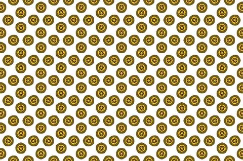 A pattern of yellow circles on a white background Illustrazione stock