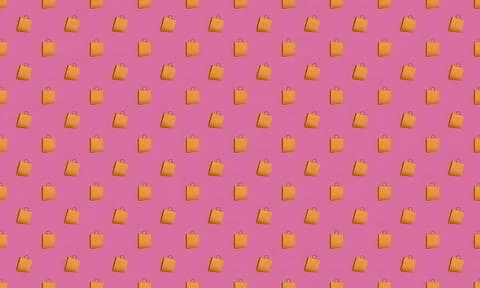 Pattern of yellow cubes on pink background Illustrazione stock
