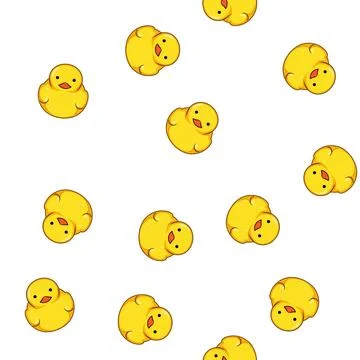 Pattern Yellow cute rubber duck toy floating Stock Illustration