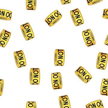 Pattern yellow danger tape cartoon vector Stockillustratie