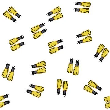 Pattern yellow flippers cartoon vector 스톡 일러스트