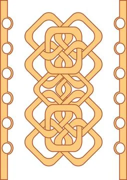 Pattern of yellow interlaced shapes. Stock Illustration