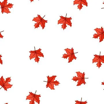 Pattern yellow maple leaf cartoon vector 스톡 일러스트