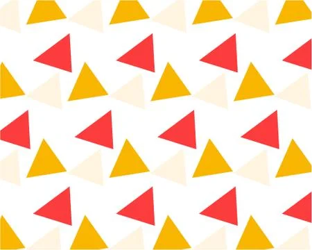 Pattern yellow pink beige randomly scattered triangles Stock Illustration