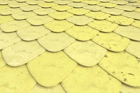 Pattern of yellow rounded roof tiles Stock Illustration