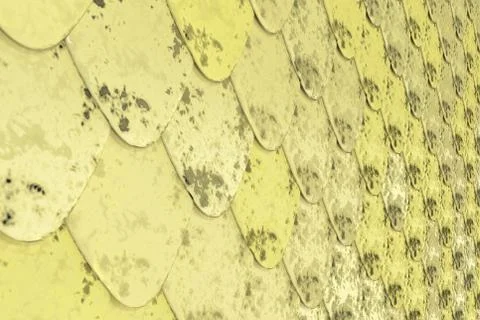 Pattern of yellow rounded roof tiles イラスト素材