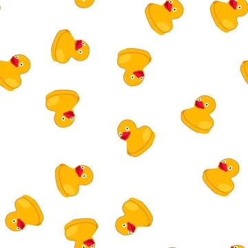 Pattern yellow rubber duck representing childhood fun and innocence Stock Illustration