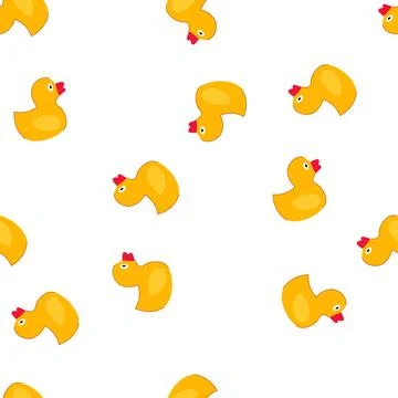 Pattern yellow rubber duck toy for children playing bath time Stock Illustration